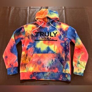 Truly Vodka Tie Dye Fleece Hoodie Sweatshirt - Tagged Small (Fit Roomy Medium)